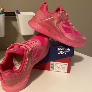 Girls Hot Pink Light Up Reebok Sneakers